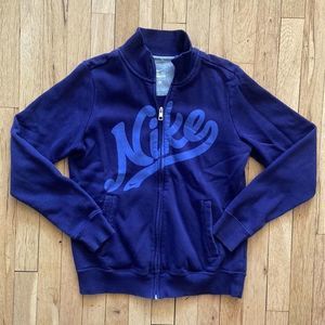Nike‎ women’s full zip up sweatshirt size medium purple swoosh Nike spellout